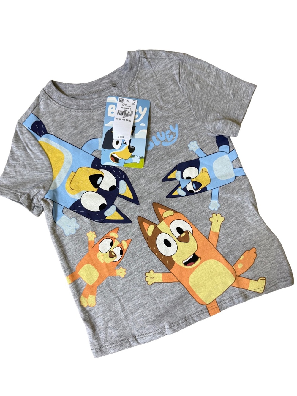 NWT OLD NAVY / BLUEY LIGHT GRAY GRAPHIC SHORT SLEEVE T-SHIRT SIZE 3T - Picture 2 of 5
